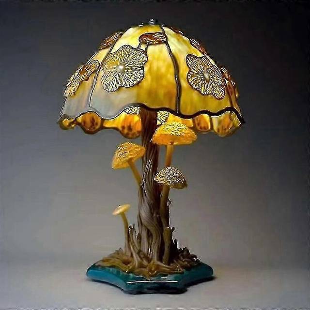 (COLOR 6, One size) Bohemian Stained Glass Mushroom Table Lamp - Decorative Night Light