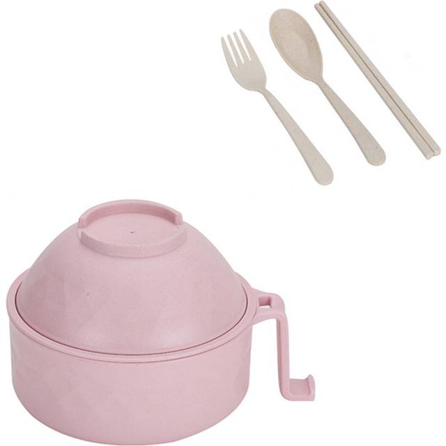 Noodle Bowl Student Bamboo Fiber Ramen Bowl Set Drainage Ramen Cooker Bowl Dining Hall Tableware Kit