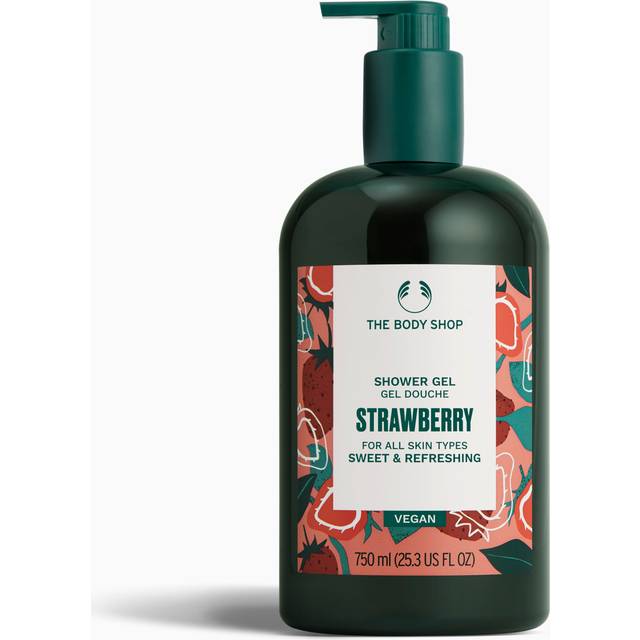 The body shop strawberry shower gel 750ml vegan fruity body wash