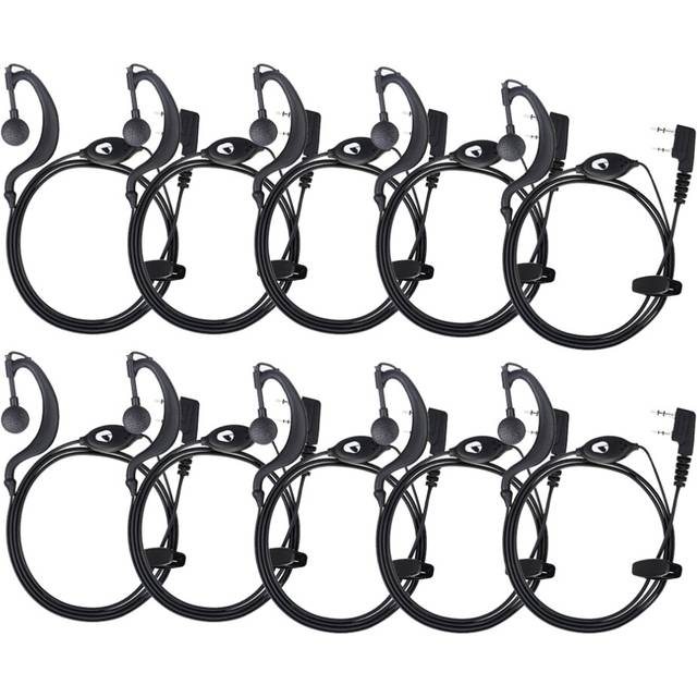 (10pcs) 10pcs BAOFENG Radio 2pin K Port Earpiece Ptt Mic Headset for Handheld Walkie Talkie Earphone For UV5R UV10R BF-888S UV16