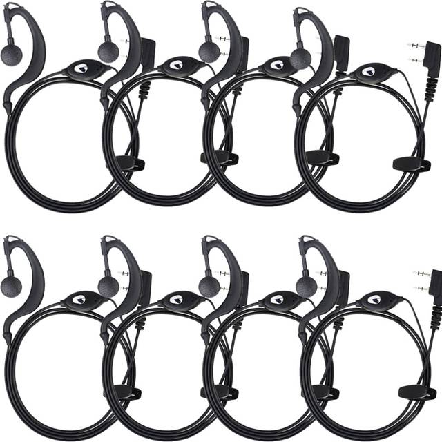 (8pcs) 10pcs BAOFENG Radio 2pin K Port Earpiece Ptt Mic Headset for Handheld Walkie Talkie Earphone For UV5R UV10R BF-888S UV16