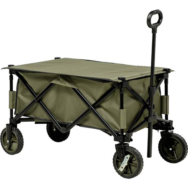 Outsunny Folding Wagon Garden Cart Collapsible Camping Trolley for Outdoor | TJ Hughes