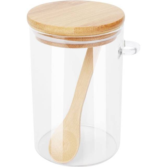 Food Storage Glass Jar Clear Sealed Canister Container with Lid and Spoon for Loose Tea Salt Sugar Coffee Bean Preservation