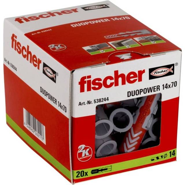 Fischer DuoPower Plastic Plugs 14 x 70mm- Pack of 20