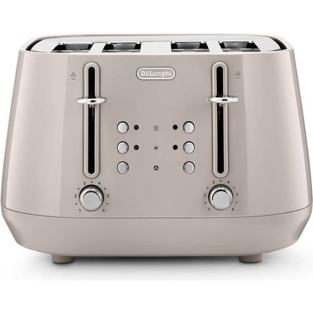 DELONGHI Eclettica CTY4003.BG 4-Slice Toaster - Beige, Brown
