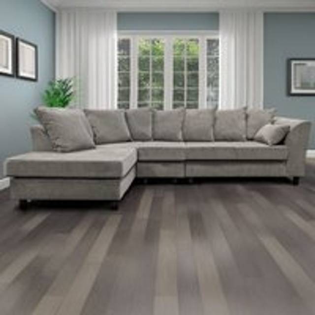 Casper Chenille Large 5 Seater L Shaped Corner Sofa Left Hand Facing - Grey - One Size