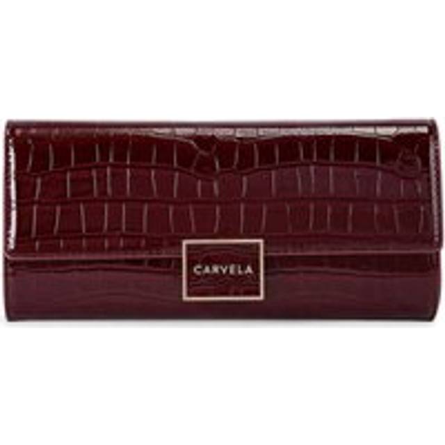 Carvela Jessica Croc Embossed Clutch Bag, Black