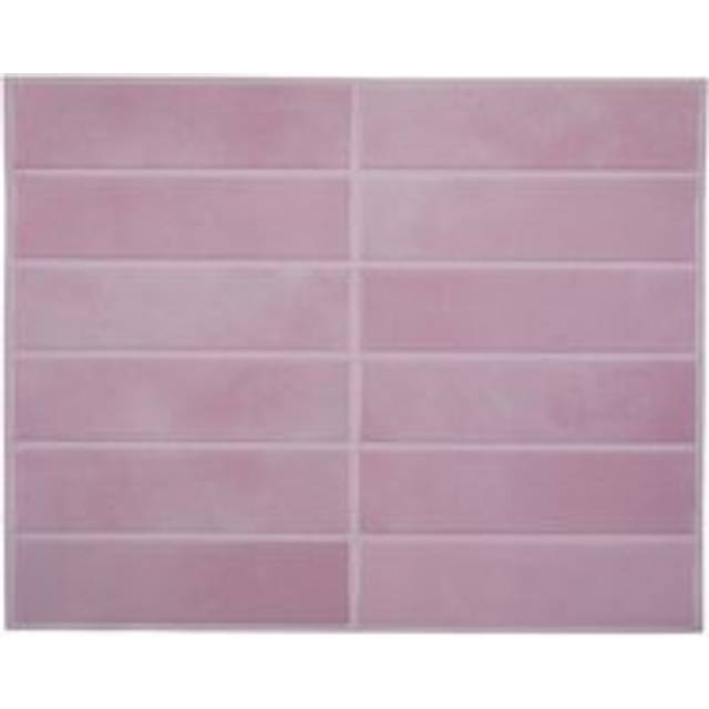 Living And Home 10Pcs 3D Rectangle Straight Pattern Self-Adhesive Wall Tile Stickers In Pink - One Size