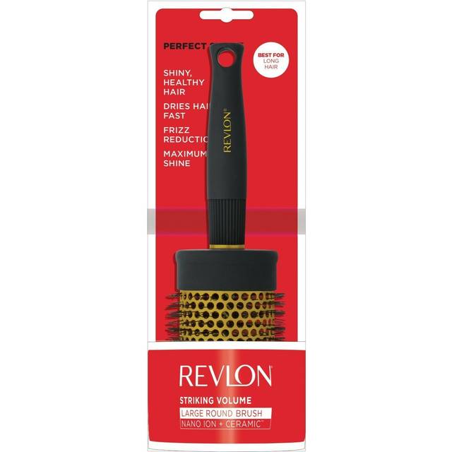 Revlon Ionic Ceramic Striking Volume Large Round Barrel Blow Dry Hair Brush Nano Anti Bacterial Technology