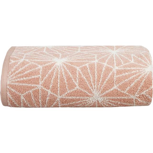 (Bath Towel, Blush) Allure Geometric Design 100% Cotton Bath Towels