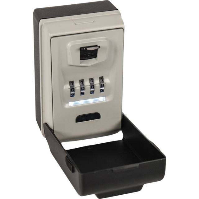Cathedral Wall Mounted Key Lock Box with LED Light, Black