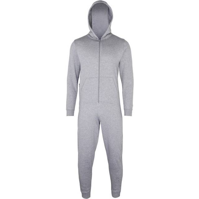 Comfy Co Plain All In One Onesie - Grey - 7-8 Years