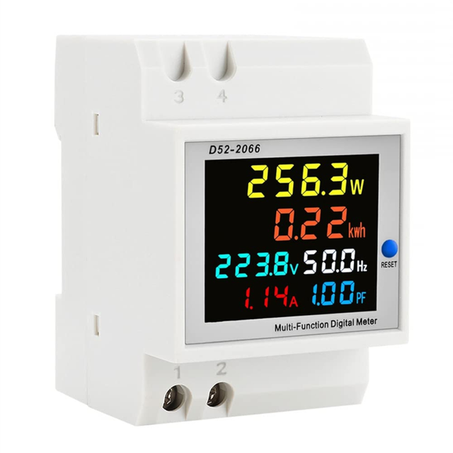 Digital Single Phase Energy Meter Tester Power Usage Monitor AC110V 40V-300V100A Frequency Factor Multimeter