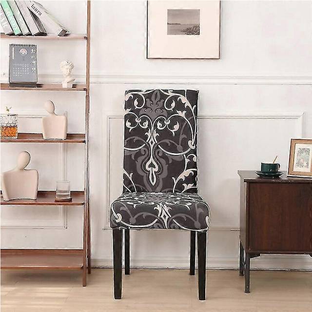 (37, One size) Stretch Chair Covers For Dining Room Checked Slipcovers Soft Spandex Removable Washable Dining Chair Seat Covers