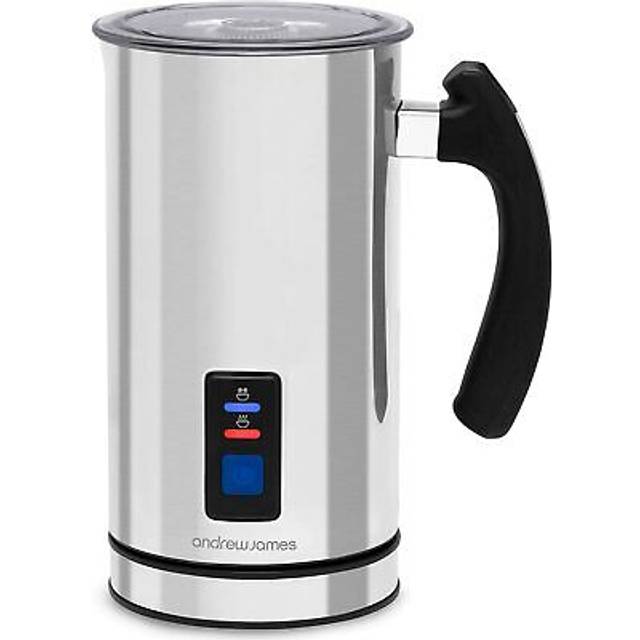 Electric milk frother & heater warmer jug machine automatic silver andrew james