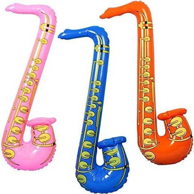 Inflatable saxophone blow up music instrument fancy dress party bag filler toys