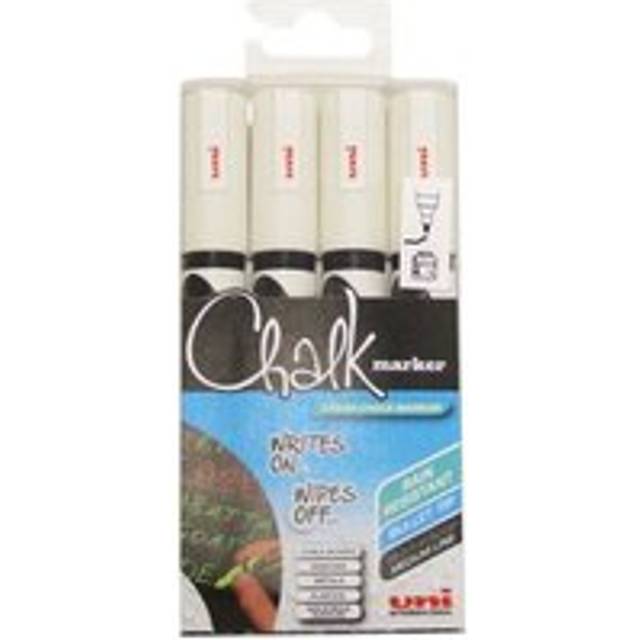 Uni-Ball UniChalk Chalk Marker Medium White (4 Pack)