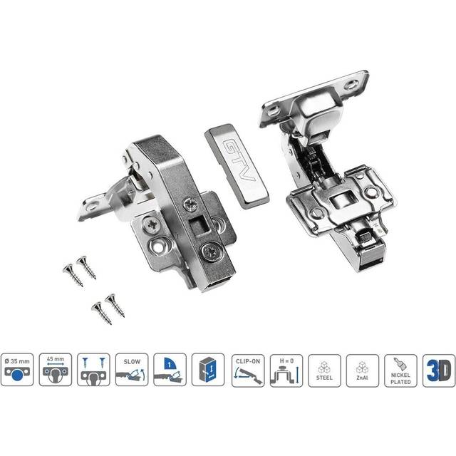 3d soft close blind corner 90 degree kitchen cabinet angular door hinges x 2 pcs