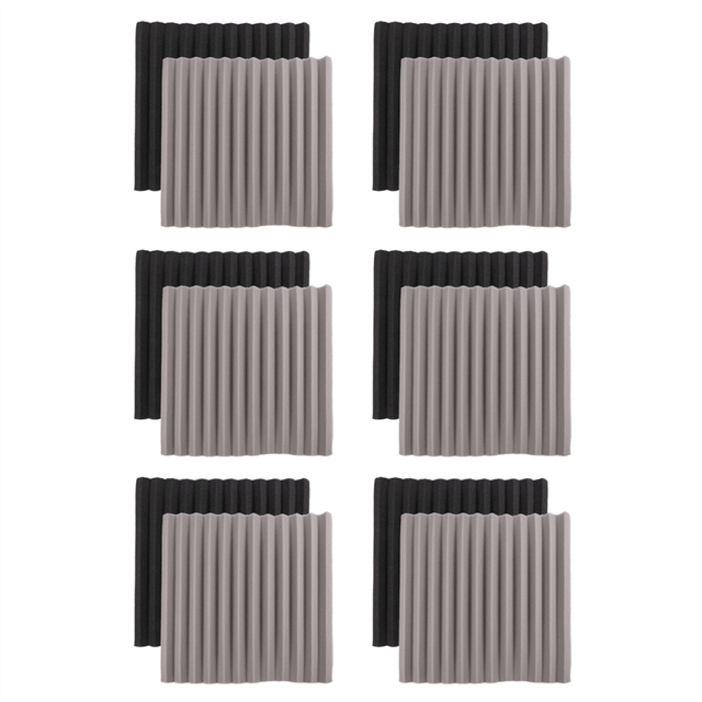12Pcs Acoustic Foam Board,Studio Wedge Tile,Acoustic Foam 2.5X30X30cm