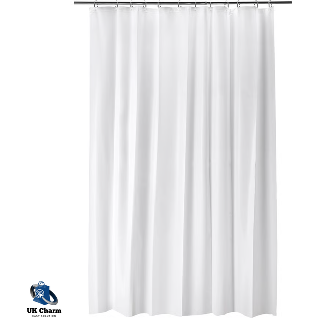 Ikea bjärsen shower curtain water resistant bathroom white 180x200 cm
