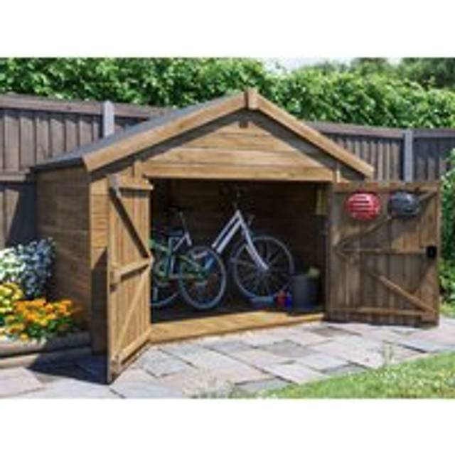 Dunster House Bike Shed W2.4m x D1.2m / W8' x D4', Fully Pressure Treated, Overlord Modular