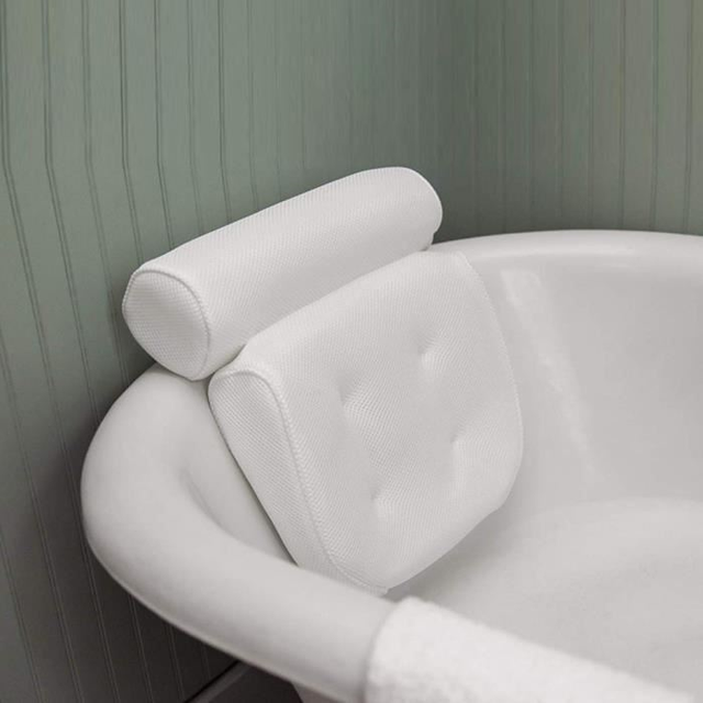 Bathtub Cushion, Bath Pillow with Suction Cups, Ergonomic Home Headrest Pillow for Spa, Jacuzzi