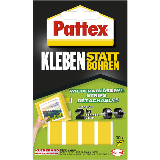 Pattex PXMS1 Double-Sided Strips 40x20mm 10piece Mounting Use