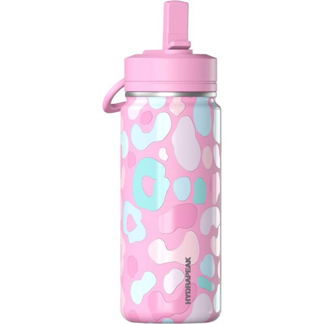 Hydrapeak Mini 20oz Fun Sticker Print Water Bottle with Straw Lid  Stainless Steel Double Wall Insulated Water Bottle  Leak-Proof and Spill-Proof Wate