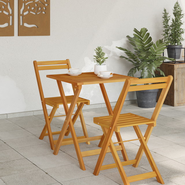 vidaXL Folding Garden Table Natural 60 x 60 x 72 cm Solid acacia wood - Brown