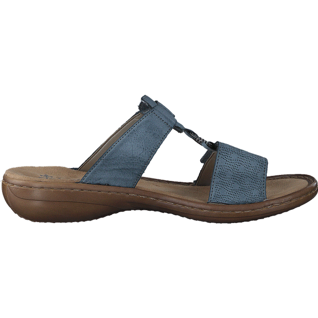 Rieker Damsandaler 60885, damtofflor, blå, 40 EU