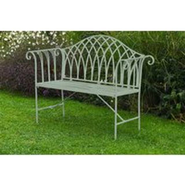 Wrought Iron Weather-Resistant Versailles Garden Bench - 2 Seater, Classic French Style | Wowcher - Green