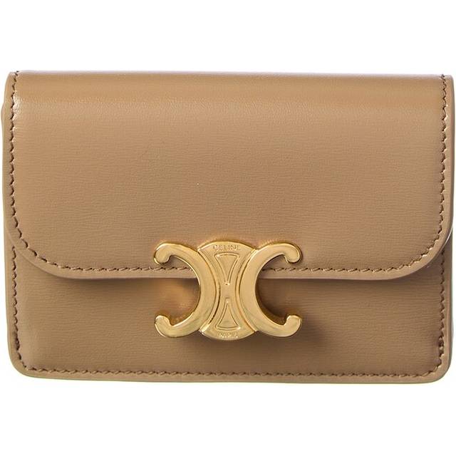 Celine Triomphe Flap Leather Card Case