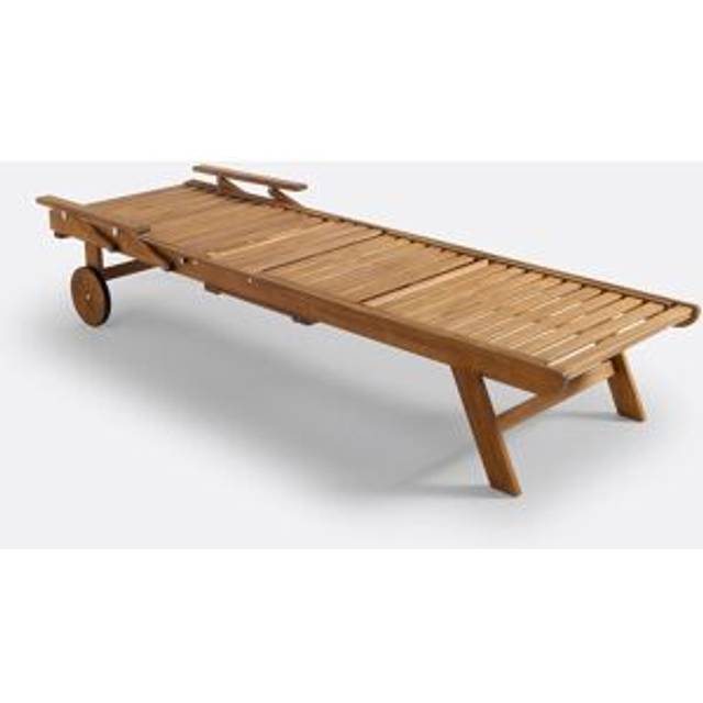 Euka Acaica Sun Lounger with Armrests - Acacia - ONE SIZE