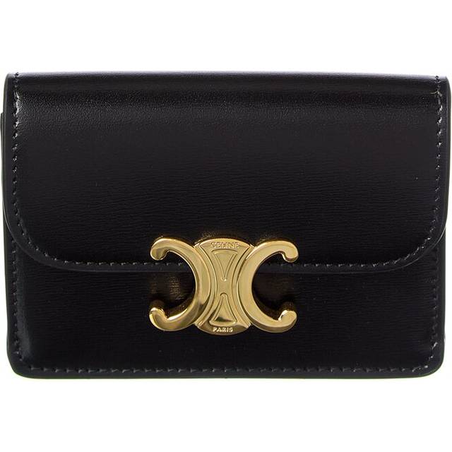 Celine Triomphe Flap Leather Card Case