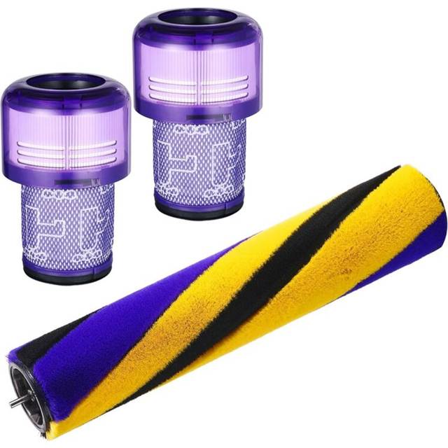 For Dyson V12 Detect Slim Roller Brushes, Vacuum Cleaner Roll Floor Nozzle Accessories With HEPA Filter - as shown