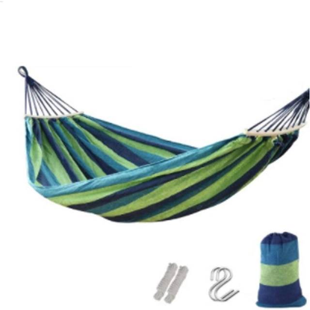 hammock Hammock outdoor camping swing indoor thick canvas Student dormitory dormitory wooden stick anti-rolling chair. (Color : Red, Size : 200 *