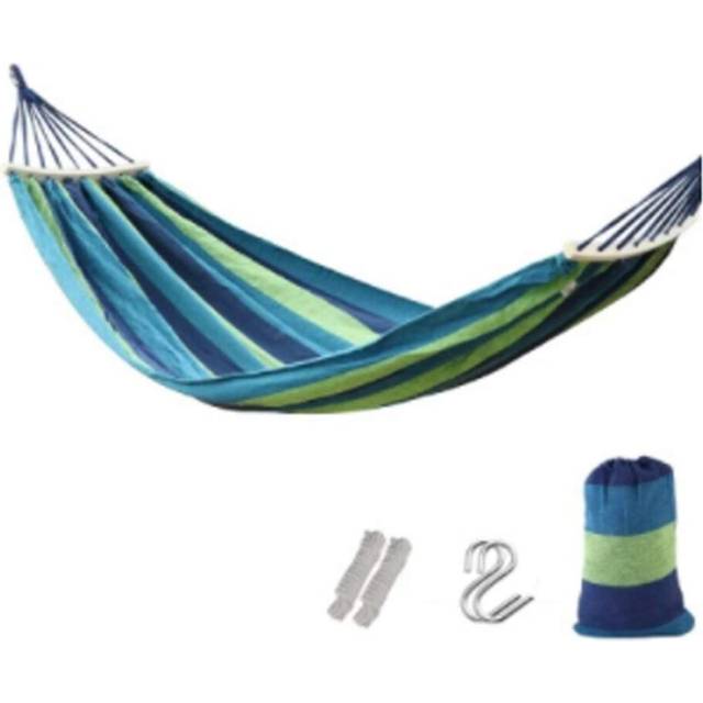 hammock Hammock outdoor camping swing indoor thick canvas Student dormitory dormitory wooden stick anti-rolling chair. (Color : Red, Size : 200 *