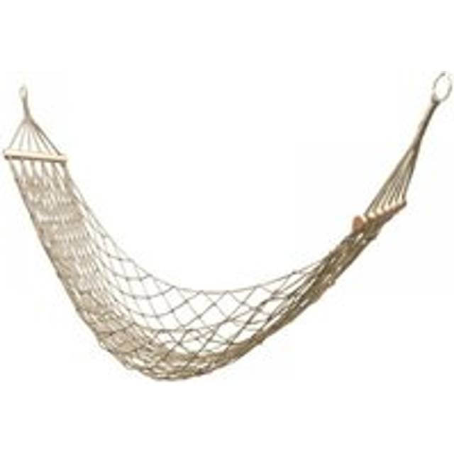 1pc White - Cotton Rope Hammock, Hanging Net, Indoor or Outdoor Hammock, Single Hammock with Wooden Sticks, Patio, Beach, Camping