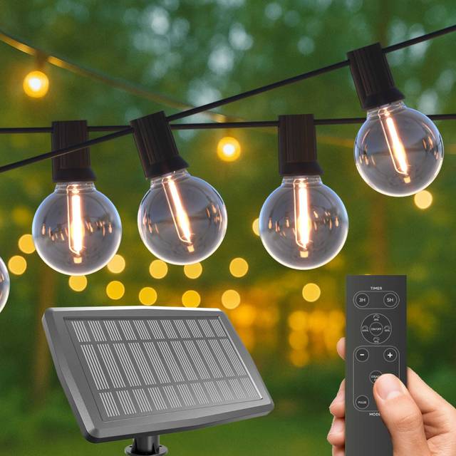 Calex Vista Solar Light String 33Ft 20 Led Bulbs Ip44 Festoon With Remote - One Size