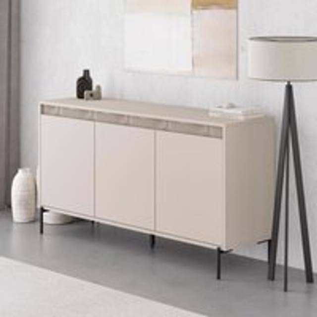 Fwstyle 3 Door Large Modern Sideboard - Sandstone In Beige - One Size
