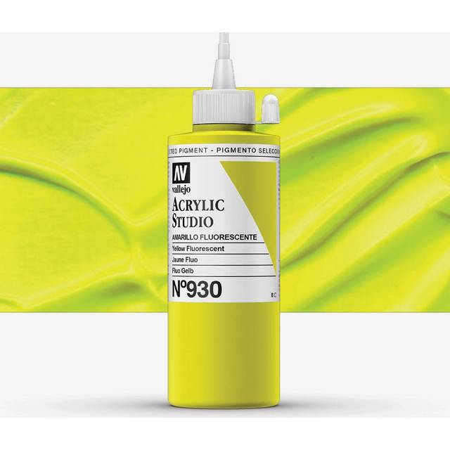 Vallejo : Studio Acrylic Paint : 200ml : Yellow Fluorescent