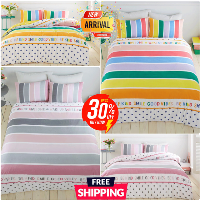Reversible quilt duvet cover set soft luxury bedding in single double king size