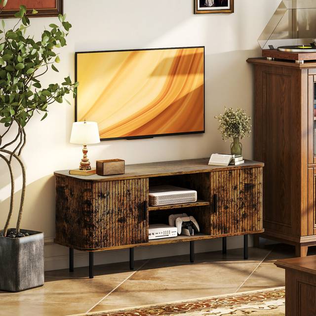 HOMCOM TV Unit for Living Room - TV Stand - Rustic Brown | TJ Hughes