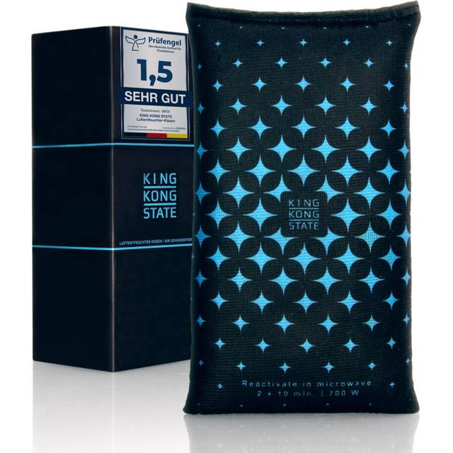 King Kong State Car Dehumidifier - Dehumidifier Cushion 1 kg for Fogged Car Windows - with Reusable Anti-Fog Filling and Non-Slip Pad, Dark Grey,