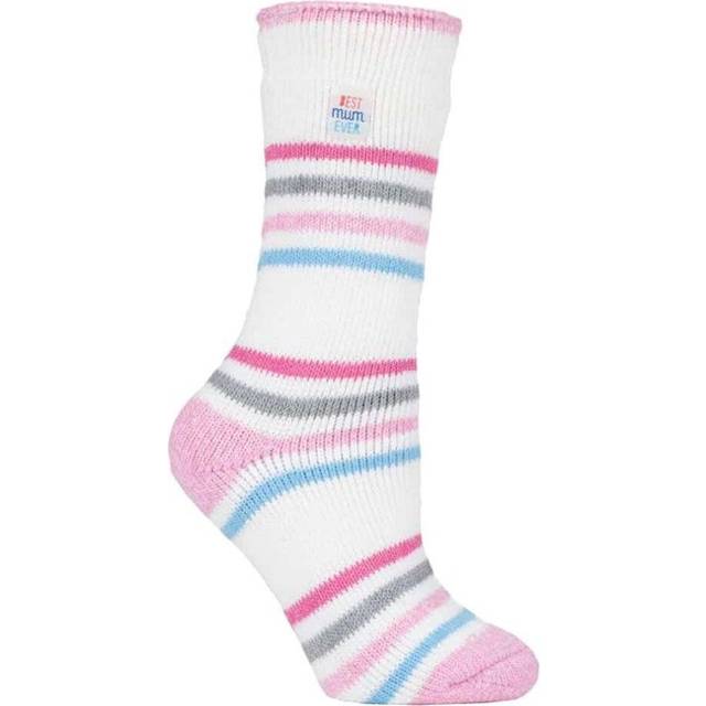 Heat Holders Womens Ladies Warm Fleece Lined Fluffy Thermal Socks for Mum & Grandma - White - Size 4-6.5