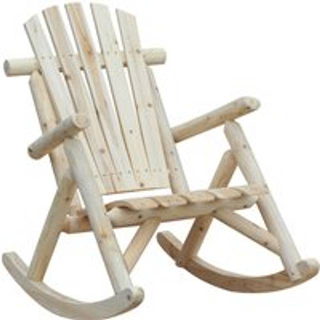 Adirondack Chair Cedar Wood Ergonomic Rocking Chair Porch Rocker Garden Traditional - Burlywood