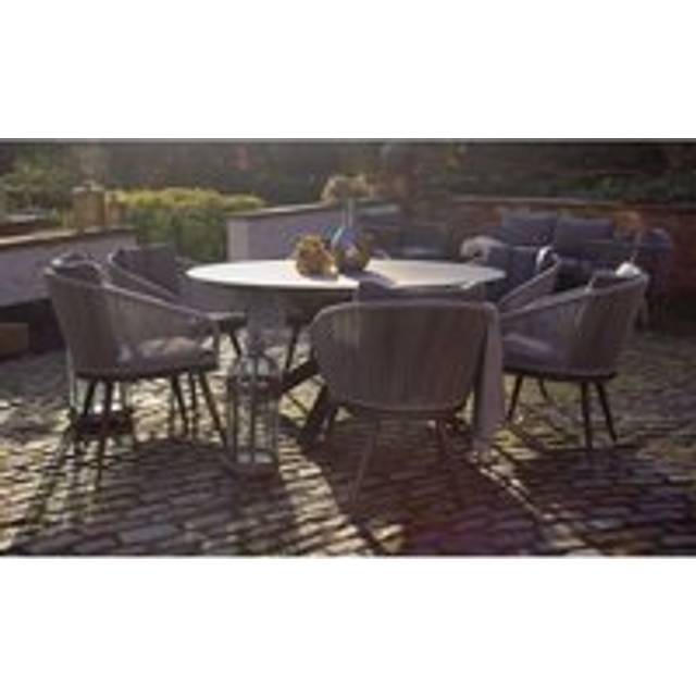 Aspen Garden Patio Dining Set by Royalcraft - 6 Seats Grey Cushions