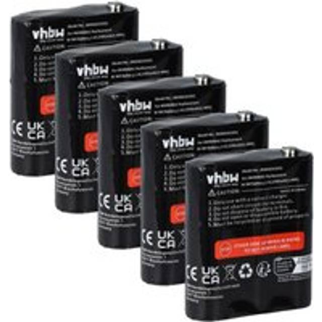 Vhbw - 5x Battery compatible with Motorola Talkabout MR350R vp, MR355, MR350TPR, MR356R, MR356, MR355R Radio, Walkie-Talkie (1500 mAh, 3.6 v, NiMH)