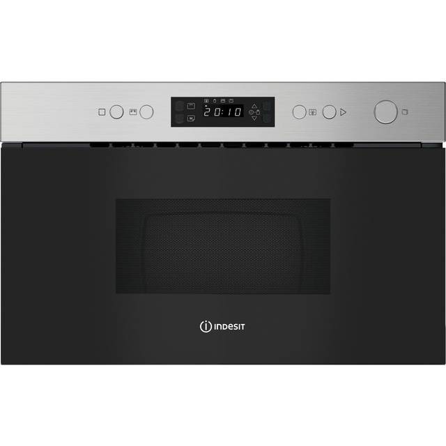 Indesit IM K12 XUK 22 Litre 38cm High, Built In Small Microwave with Grill - Stainless Steel
