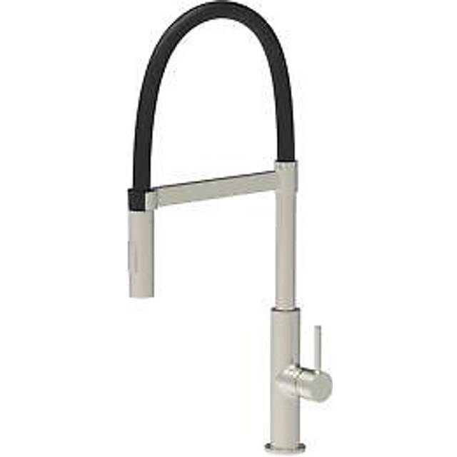 Liquida W24Bn S Shape Swan Neck 360 Degree Swivel Brushed Nickel Kitchen Tap - One Size